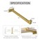 OVOV 6 Pack Gold Shelf Brackets 10 Inch Floating Shelf Bracket with Lip Industrial Shelving Brackets for Kitchen Bathroom Storage Wall Mounted Shelf Support with Screws