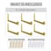 OVOV 6 Pack Heavy Duty Shelf Brackets Wall Mounted Industrial Farmhouse Floating Shelf Brackets with Lip Gold 10