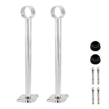 Rannb CeilingMount Bracket Wardrobe Pipe Bracket Rod Lever Support Holder Fit 32 to 33mm Rod 300mm118 Length2pcs