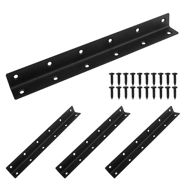 Redunest L Bracket Heavy Duty Corner Brace 4 Pack 108 Metal Shelf Bracket Angle Bracket for Shelves Black Metal Braces for Wood275mm Overall Length