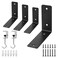 Redunest L Floating Shelf Brackets4 Pack Heavy Duty L Brackets for Shelves L 5 X H 4 Black Metal Countertop Support BracketsWall Mounting for Wood