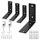 Redunest L Floating Shelf Brackets4 Pack Heavy Duty L Brackets for Shelves L 5 X H 4 Black Metal Countertop Support BracketsWall Mounting for Wood