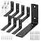 Redunest L Floating Shelf Brackets8 Pack Heavy Duty L Brackets for Shelves L 6 X H 4 Black Metal Countertop Support BracketsWall Mounting for Wood