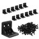 Rierdge 30 Pcs Black Plastic Corner Brace L Bracket 1 x 1 inch Right Angle Brackets Right Angle Bracket for Tables Furniture Shelves with Screws