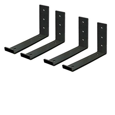 MY RUSTIC Shelf Brackets 12 Inch for Shelves Rustic Shelf Supports Heavy Duty Hook Iron Shelf Brackets J Bracket Industrial Shelf Bracket Modern Lip Metal Wall Shelf Bracket 4 Pack
