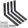 WINKER Shelf Brackets 12 Inch Wall L Brackets 4PCS Heavy Duty for Shelves Metal Black Rustic Industrial Brackets for DIY Opening Shelves Project Hardware Included
