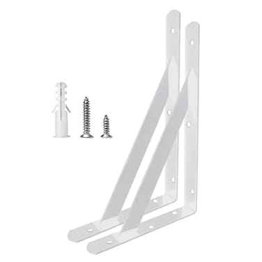 Medach Shelf Brackets 12 Inch x 8 Inch 4 6 10 16 20 Inch Heavy Duty Shelf Brackets Wall Shelves Brackets White 2 Pack