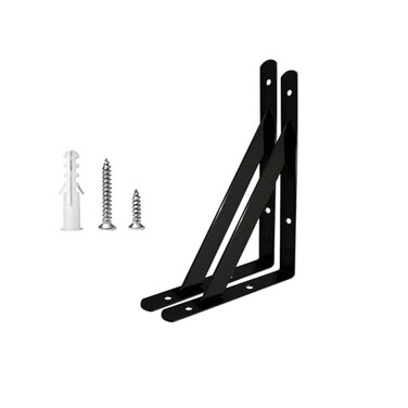 Medach Shelf Brackets 4 Inch Heavy Duty Shelf Brackets 6 Inch Black PowderCoated Hidden Shelf Brackets Wall Mount L Steel Bracket Wall Brackets for Shelves