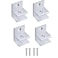 BYDGUMEI Silver Glass ClipAluminum Alloy Mirror Floating Glass ClipF Shape Short Clamp Installation Wall Mounted Glass Bracket Hardware Accessories Suitable for 1012mm Thick Glass4 pcs