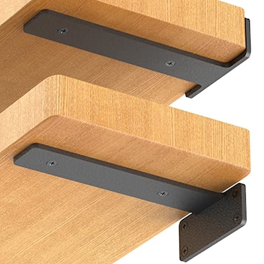 Starunder 12 Pack Floating Shelf Brackets 10 Inch Heavy Duty Industrial Shelf Bracket Black Metal L Brackets for Shelves Support DIY15 Inch Thicked