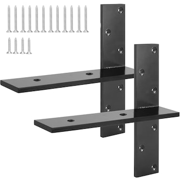 TPSHKE 2 Pack Free Hanging T Shelf Bracket 18Lx212W Granite Countertop Support Bracket 38Thick Solid Heavy Duty Steel Knee Wall Hidden Brackets Floating Wall Mounted Computer Desk DIY Project