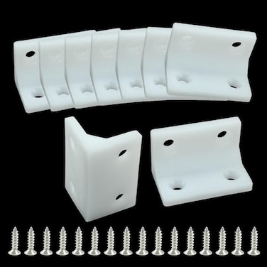 Unlorspy 40 Pcs White L Brackets Corner Bracket 90 Degree Right Angle Brackets L Shape Plastic Bracket Corner Brace Sets for Shelves Wood Cabinet Chair and DrawerSize Large