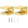 uxcell Glass Shelf Clamp 2Pcs Brass Glass Clamp for 58mm Thick Glass Adjustable Glass Shelf Bracket Support Holder Gold