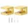 uxcell Glass Shelf Clamp 2Pcs Brass Glass Clamp for 58mm Thick Glass Adjustable Glass Shelf Bracket Support Holder Gold