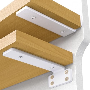 VANCASTLE Shelf Bracket Floating Shelf Bracket 6 Inch 6 Pack Heavy Duty Shelf Brackets Metal Wall Shelf Brackets with 15 Inch Thick and Holds 160lb Brackets for Wood Shelves White