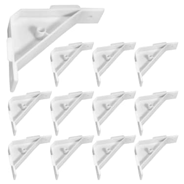 Waziaqoc 12PCS Cabinet Triangle Bracket 90 Degree Corner Support Braces Plastic White Cabinet Countertop Brackets