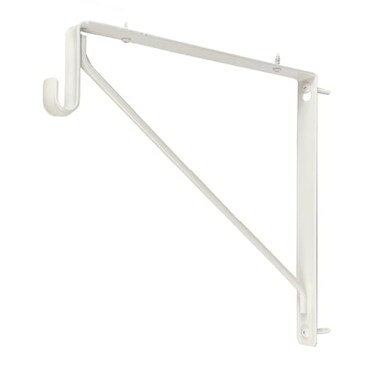 Desunia Welded HEAVY DUTY Oval Closet Rod Shelf Support Bracket Gloss White 2 Pack