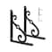 Yarssihha 8 Inch Decorative Shelf Brackets 2 Pack Wall Mounted Metal Shelving Brackets Heavy Duty Shelf Supports Rustic L Shape Brackets for Floating Shelves DIY Home Kitchen with Screws