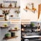 Yarssihha 8 Inch Decorative Shelf Brackets 2 Pack Wall Mounted Metal Shelving Brackets Heavy Duty Shelf Supports Rustic L Shape Brackets for Floating Shelves DIY Home Kitchen with Screws