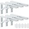 ZEONHAK 6 PCS 12 Inch Folding Shelf Brackets White Collapsible Shelf Bracket White Heavy Duty Triangle Folding Angle Bracket Metal Folding L Brackets for Shelves Table Max Load 132 lbs Black