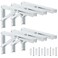 ZEONHAK 6 PCS 12 Inch Folding Shelf Brackets White Collapsible Shelf Bracket White Heavy Duty Triangle Folding Angle Bracket Metal Folding L Brackets for Shelves Table Max Load 132 lbs Black