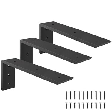 ZWanPing Hidden Countertop Support Brackets3 Pack Countertop Brackets Heavy Duty Hidden Floating L Shelf Brackets 38 Inch Thick Shelving Support Metal Hardware for Mantel Granite Countertop 16 Inch
