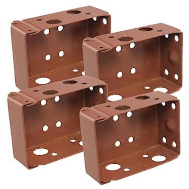 ZZLZX 4PCS 2 inch Brown Low Profile Box Mounting Bracket for Headrail Thin Box Railing Low Rail Blinds Bracket Blinds Mounting Bracket