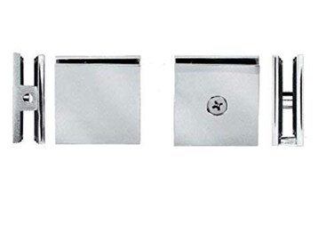 CRL CR LAURENCE SCU4BN Brushed Nickel Square Style HoleinGlass Fixed Panel UClamp