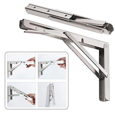 CLT CLETING CLT 22 Folding Shelf Brackets Max Load 440 lb Heavy Duty Stainless Steel DIY Wall Mounted Shelf Bracket Space Saving for Table Work Bench Pack of 2