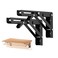 Ravinte 2 Pack 8 Inch Folding Shelf Brackets Matte Black Heavy Duty Collapsible Brackets for Tables and Benches SpaceSaving Design