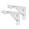 YUMORE Folding Shelf Brackets 8 Inch Heavy Duty Collapsible Shelf Bracket DIY L Bracket for Workbench Folding Table Hinge Max Load 300lb White 2 Pack
