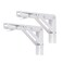 YUMORE Folding Shelf Brackets 8 Inch Heavy Duty Collapsible Shelf Bracket DIY L Bracket for Workbench Folding Table Hinge Max Load 300lb White 2 Pack