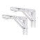 YUMORE Folding Shelf Brackets 8 Inch Heavy Duty Collapsible Shelf Bracket DIY L Bracket for Workbench Folding Table Hinge Max Load 300lb White 2 Pack