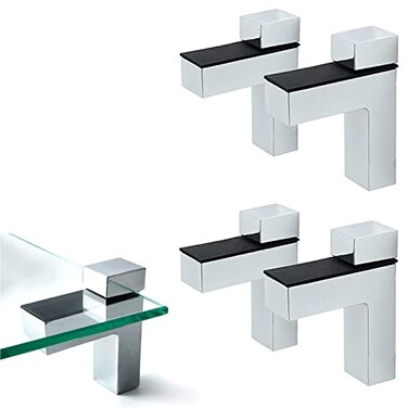 AWEN 4pcs Solid Metal Adjustable WoodGlass Shelf Bracket Wall MountShelf Holders328mm Thick Adjustable Shelf Bracket 25lbs Load