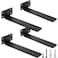 HITOMEN Heavy Duty Floating Shelf Brackets 8Inch 15 Thick Hidden Shelves Hardware Iron L Brackets Rustic Industrial Black Metal Wall Shelving Supports 4 Pack