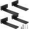HITOMEN Heavy Duty Floating Shelf Brackets 6Inch 15 Thick Hidden Shelves Hardware Iron L Brackets Rustic Industrial Black Metal Wall Shelving Supports 4 Pack