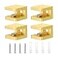 uxcell Glass Shelf Clamp 4Pcs Brass Glass Clamp for 58mm Thick Glass Adjustable Glass Shelf Bracket Support Holder Gold