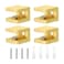 uxcell Glass Shelf Clamp 4Pcs Brass Glass Clamp for 58mm Thick Glass Adjustable Glass Shelf Bracket Support Holder Gold