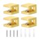 uxcell Glass Shelf Clamp 4Pcs Brass Glass Clamp for 58mm Thick Glass Adjustable Glass Shelf Bracket Support Holder Gold