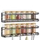 Bunoxea Spice Rack Wall Mounted 2 Pack Black1141x275x275in