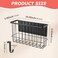 JIANWEI Magnetic Basket Organizers Fridge Kitchen Holder Magnetic Pen Holder Whiteboard Metal Wire Basket with Hooks SpaceSaving Fridge Spice Rack Organizer for Sponge Recipe WrapCOLORBlack