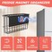 JIANWEI Magnetic Basket Organizers Fridge Kitchen Holder Magnetic Pen Holder Whiteboard Metal Wire Basket with Hooks SpaceSaving Fridge Spice Rack Organizer for Sponge Recipe WrapCOLORBlack