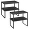 SONGMICS Spice Racks Set of 4 Metal Cabinet Shelf Organizers Countertop Organizers Shelf Risers Stackable Expandable Ink Black UKCS006B01