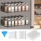 SpaceAid 2 Pack Magnetic Spice Rack with 24 Spice Jars 400 Labels and Funnel Space Saving Refrigerator Fridge Oven Shelf Organizer