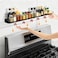 VANGAYH Magnetic Shelf for Stove Top Adjustable 1530 Stove Top Shelf Kitchen Magnetic Spice Rack Organizer Storage Stainless Steel Metallic Black