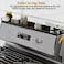 VANGAYH Magnetic Shelf for Stove Top Adjustable 1530 Stove Top Shelf Kitchen Magnetic Spice Rack Organizer Storage Stainless Steel Metallic Black