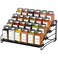 BOIVSHI 4 Tier Spice Rack for Cabinet Spice Rack Organizer Depth Adjustable Spice Holder for Countertop Cupboard Pantry Seasoning Shelf Metal Black 1 Pack