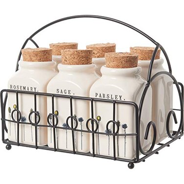Rae Dunn by Magenta 6 Jar Spice Rack Spice Rack