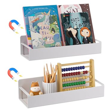 Vetacsion Metal Magnetic Book Shelf For Whiteboard 2 Pack Magnetic Shelves For Classroom