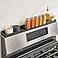 TEO Silicone Magnetic Stove Top Shelf 30 Inch Over Stove Spice Rack Shelf for Back of Range Kitchen Stovetop Storage Organizer Black